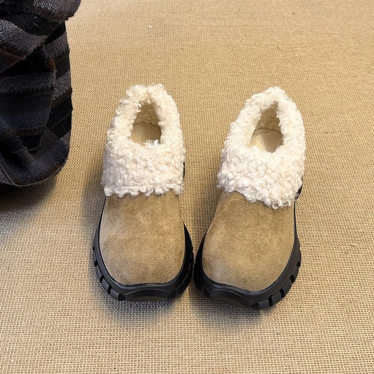 内增高复古厚底保暖毛毛鞋