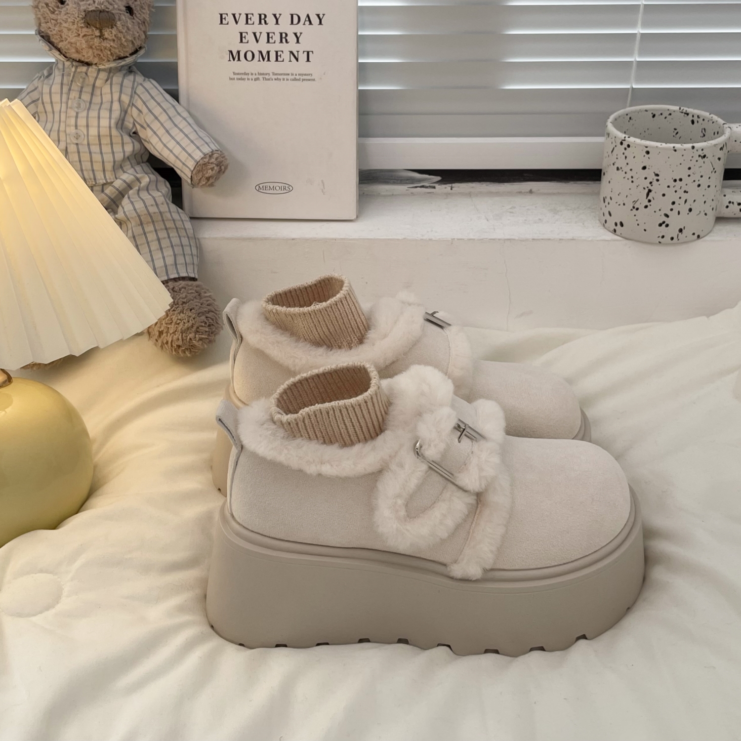 小个子松糕厚底保暖雪地棉鞋