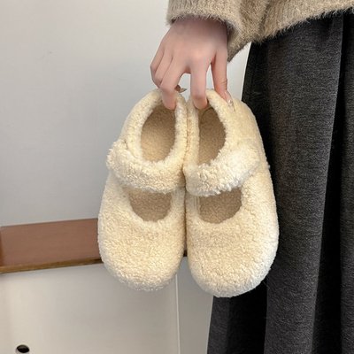 内增高毛毛鞋女冬外穿玛丽珍女鞋