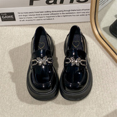 百搭玛丽珍鞋 英伦风小皮鞋 新款 厚底黑色松糕乐福鞋 女单鞋 2025夏季