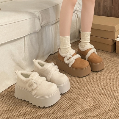 小个子百搭厚底增高雪地靴