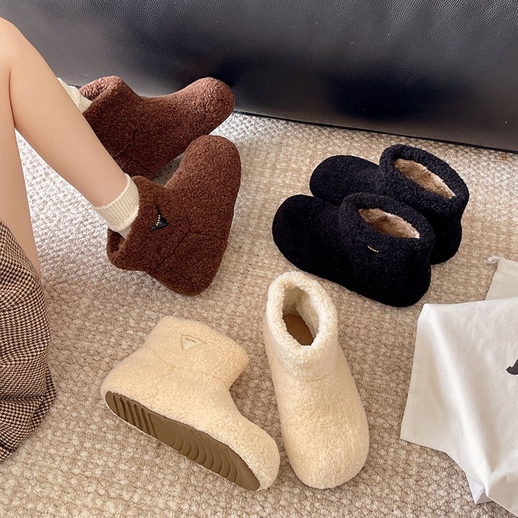 毛毛鞋女加绒冬季2025新款短靴