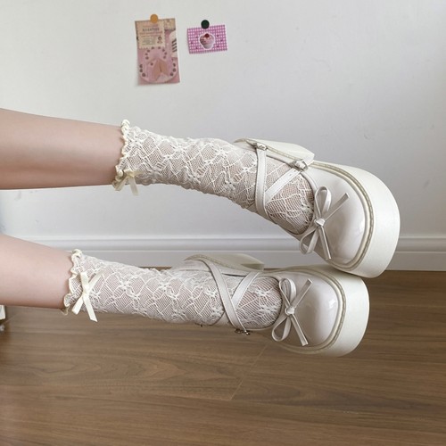 厚底小个子粗跟玛丽珍乐福鞋