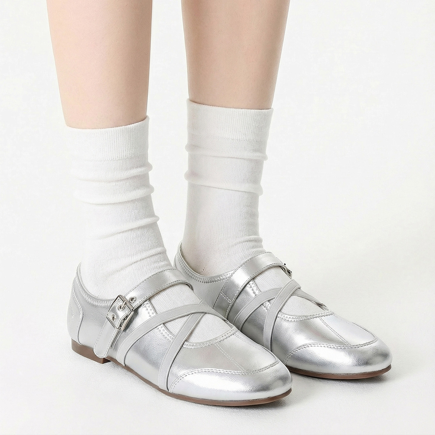 芭蕾风纯棉袜子女款春季堆堆袜2026新款白色miu系中筒袜