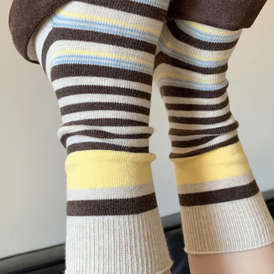【4双装】入秋配色~美拉德色条纹wa很秋天+勃肯！无骨袜头不硌脚