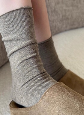 【4双装】清冷感灰咖无骨袜女~基础款堆堆袜太好看了~氛围感满满~