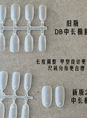 梨花姬DB中长圆系列穿戴甲专用磨砂扁平甲友好甲片透明无痕美甲片