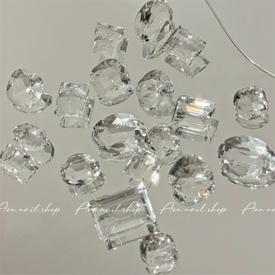 AON冰透白大冰糖美甲尖底钻