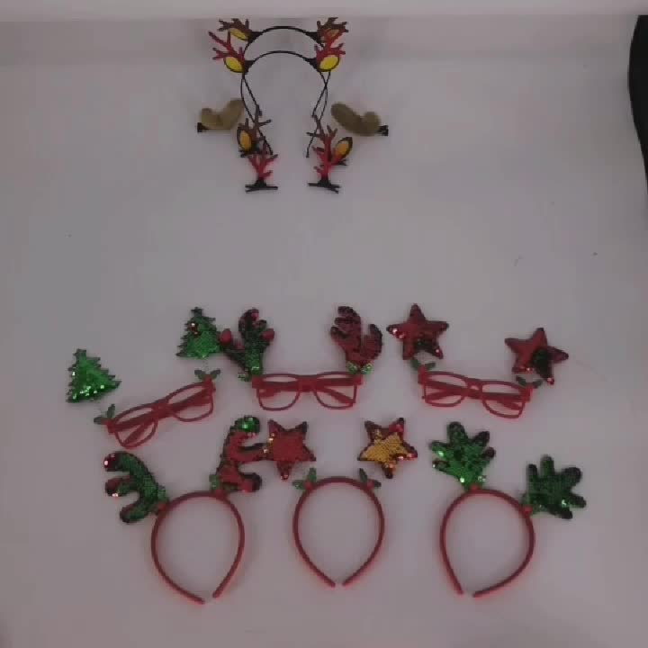 圣诞节礼物儿童文具圆珠笔啪啪圈手环头箍眼镜男女圣诞袜帽头发夹