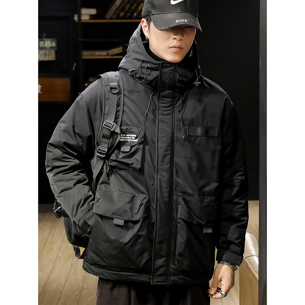 美式潮牌工装羽绒服男2025冬季新款90白鸭绒加厚保暖外套男款衣服