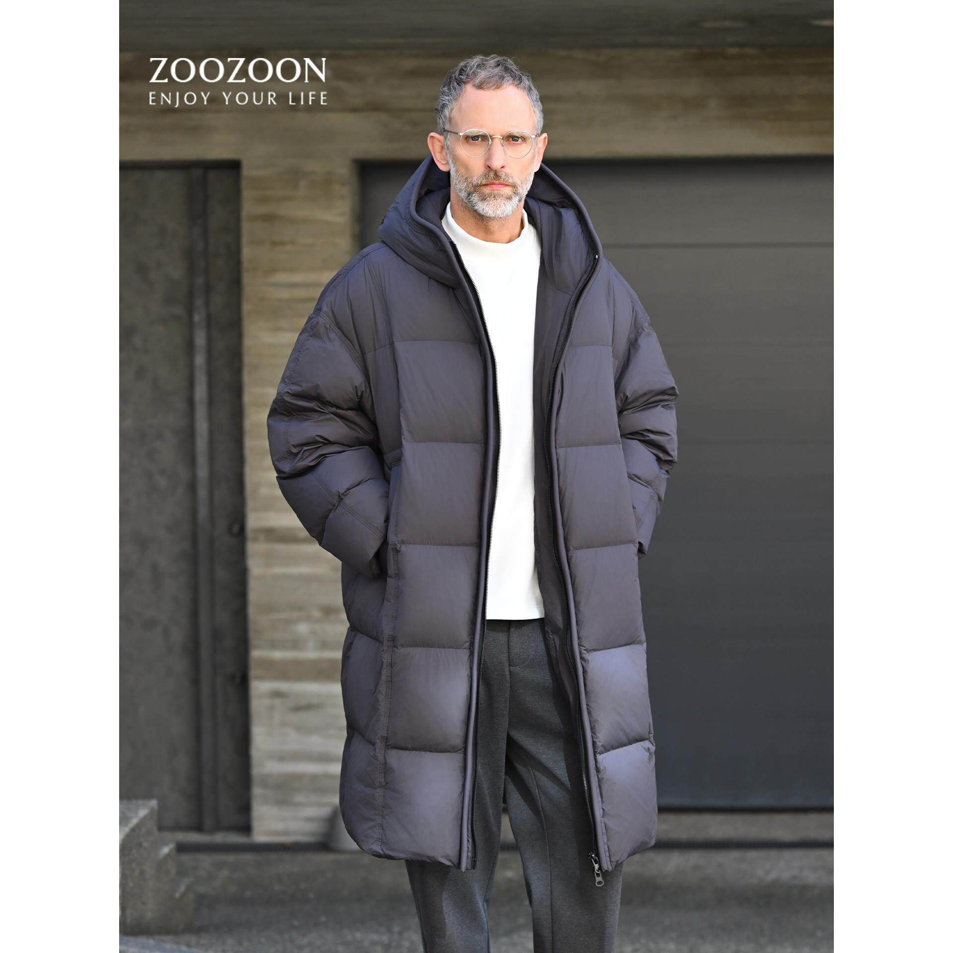 【85白鸭绒】中长款男士羽绒服2025年冬季新款322g高充绒量外套潮