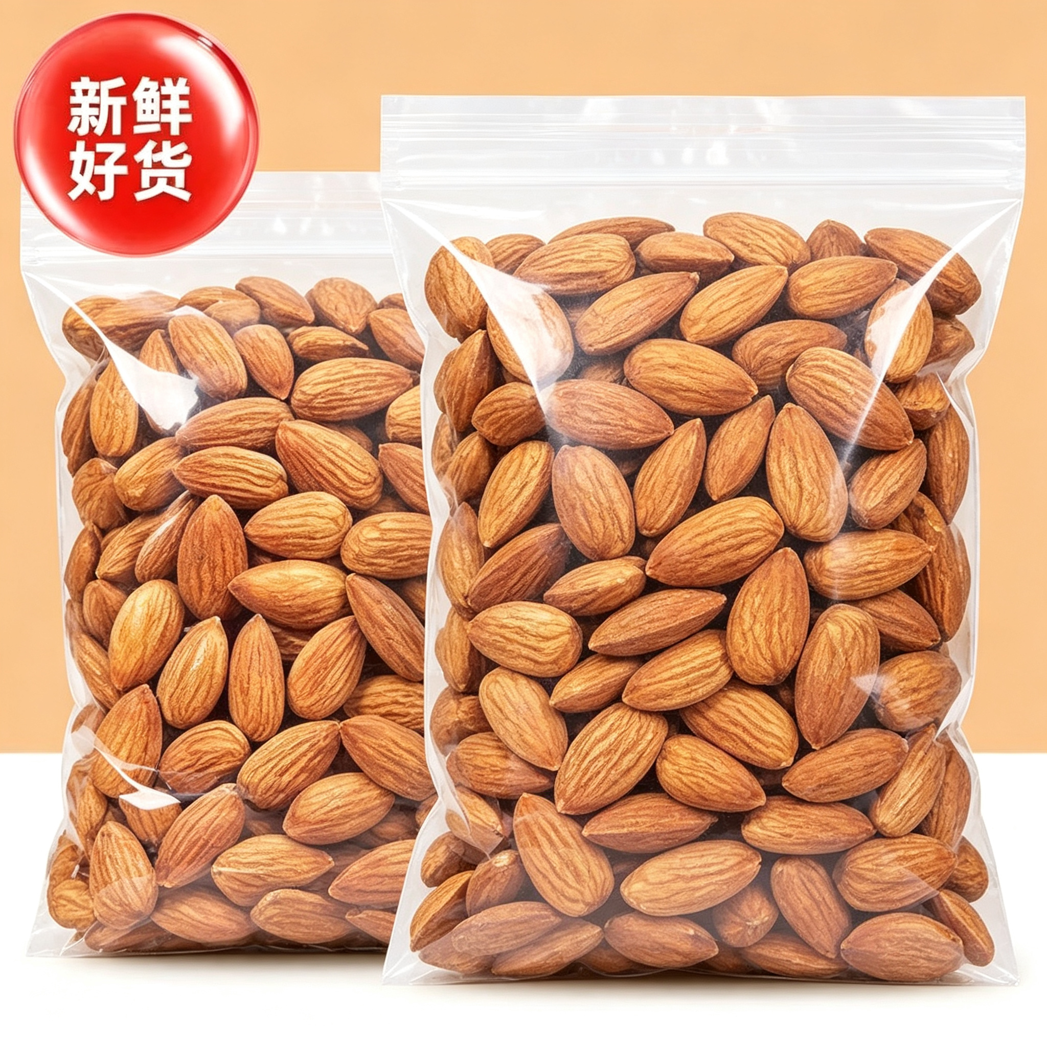 巴旦木仁商用批发奶香味杏仁坚果扁桃仁烘培太妃糖专用原料500g