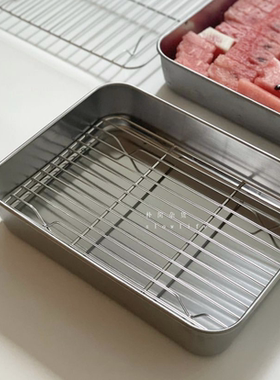 朴简杂货 日式不锈钢料理盘备菜盘 家用食物保鲜收纳盘8607