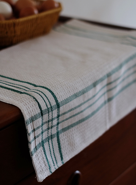 华夫格布艺餐巾 乡村复古厨房巾茶巾 烘焙盖布隔热餐垫