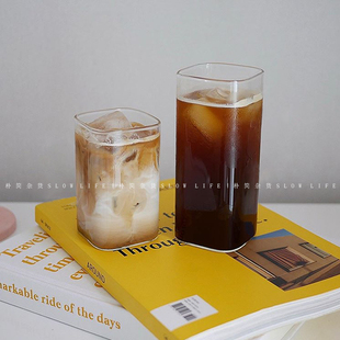 ins简约高硼硅耐热玻璃杯 日式牛奶杯咖啡杯水杯可微波8272