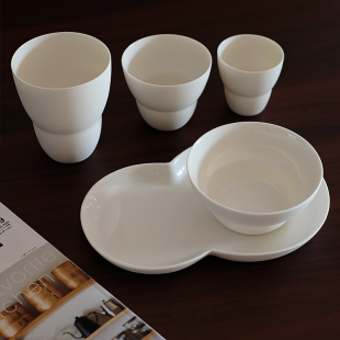 经典高级感白色陶瓷餐具 杯子酸奶碗早餐盘咖啡杯盘子