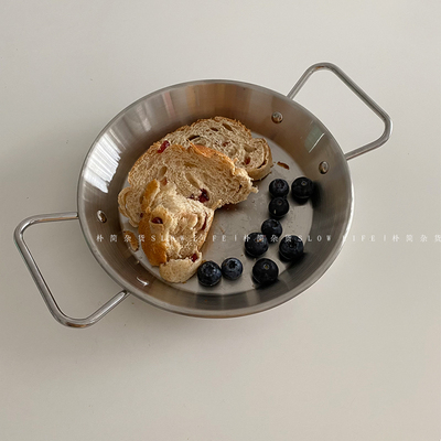 朴简杂货不锈钢餐具双耳盘