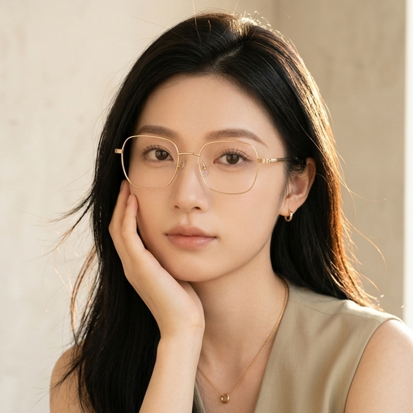 施洛华眼镜轻钛合金金丝方框