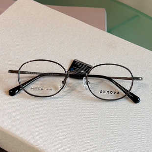 施洛华眼镜框小框镜架女士素颜可配防蓝光钛合金高度近视镜SP408
