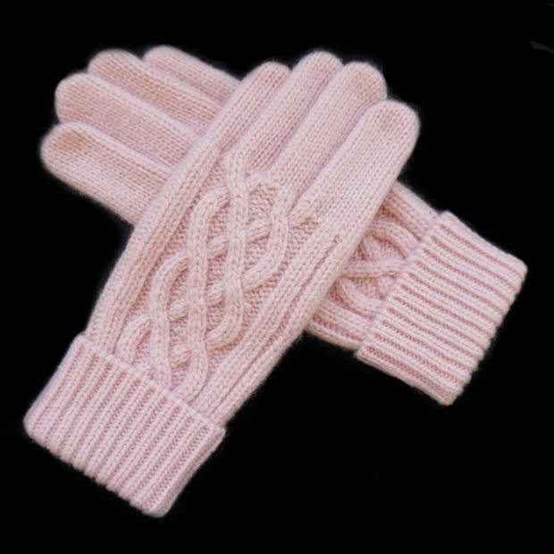 KRASKA ROMANTIC WINTER WOMENS WOOLEN GLOVES THICKEN WARM TWISTED KNITTED WOOLEN TOUCH SCREEN GLOVES