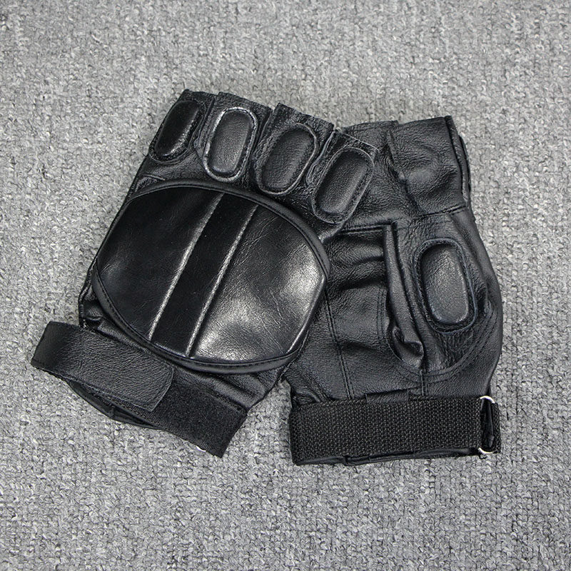 外贸男羊皮半指户外骑行手套路亚