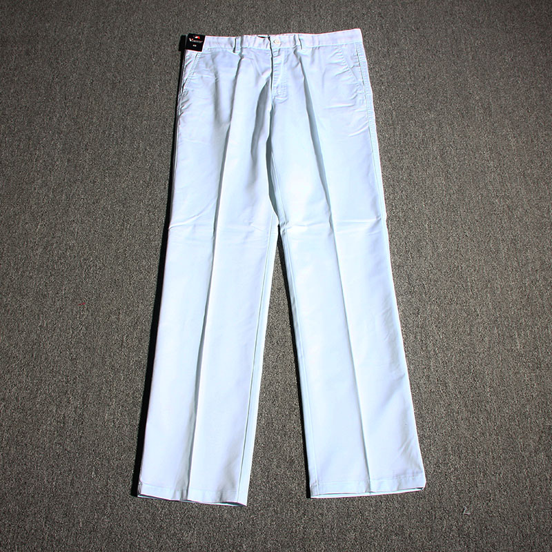 外贸长裤直筒纯棉蓝白休闲裤