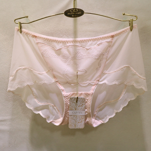 初映H9082抗螨水晶网纱无痕蕾丝绣花棉裆中腰包臀不夹不跑女内裤