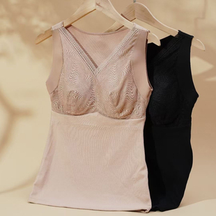 爱戴61304德绒双面磨毛高弹无痕0束缚背心式轻薄透气稳定保暖内衣