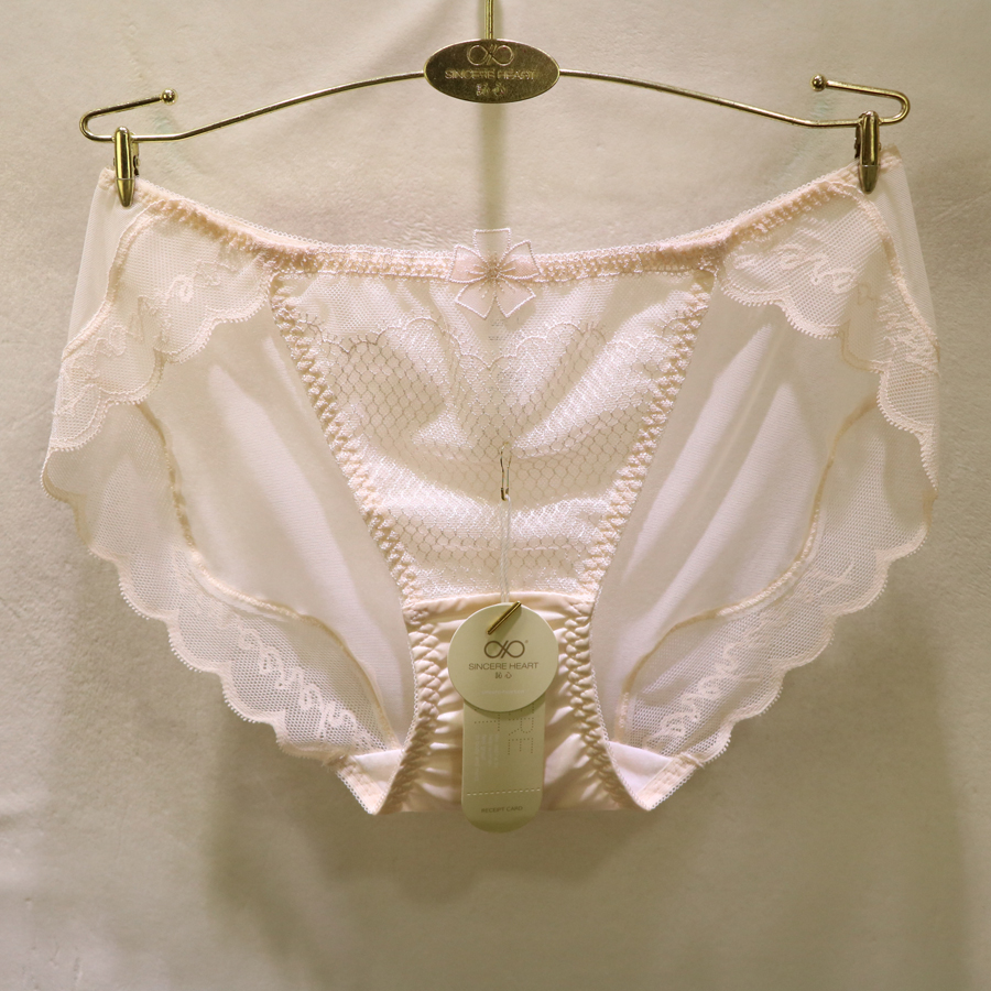 訫心抗螨水晶网纱刺绣三角内裤女
