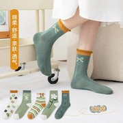 【5双】春秋季田园中高筒日系女袜