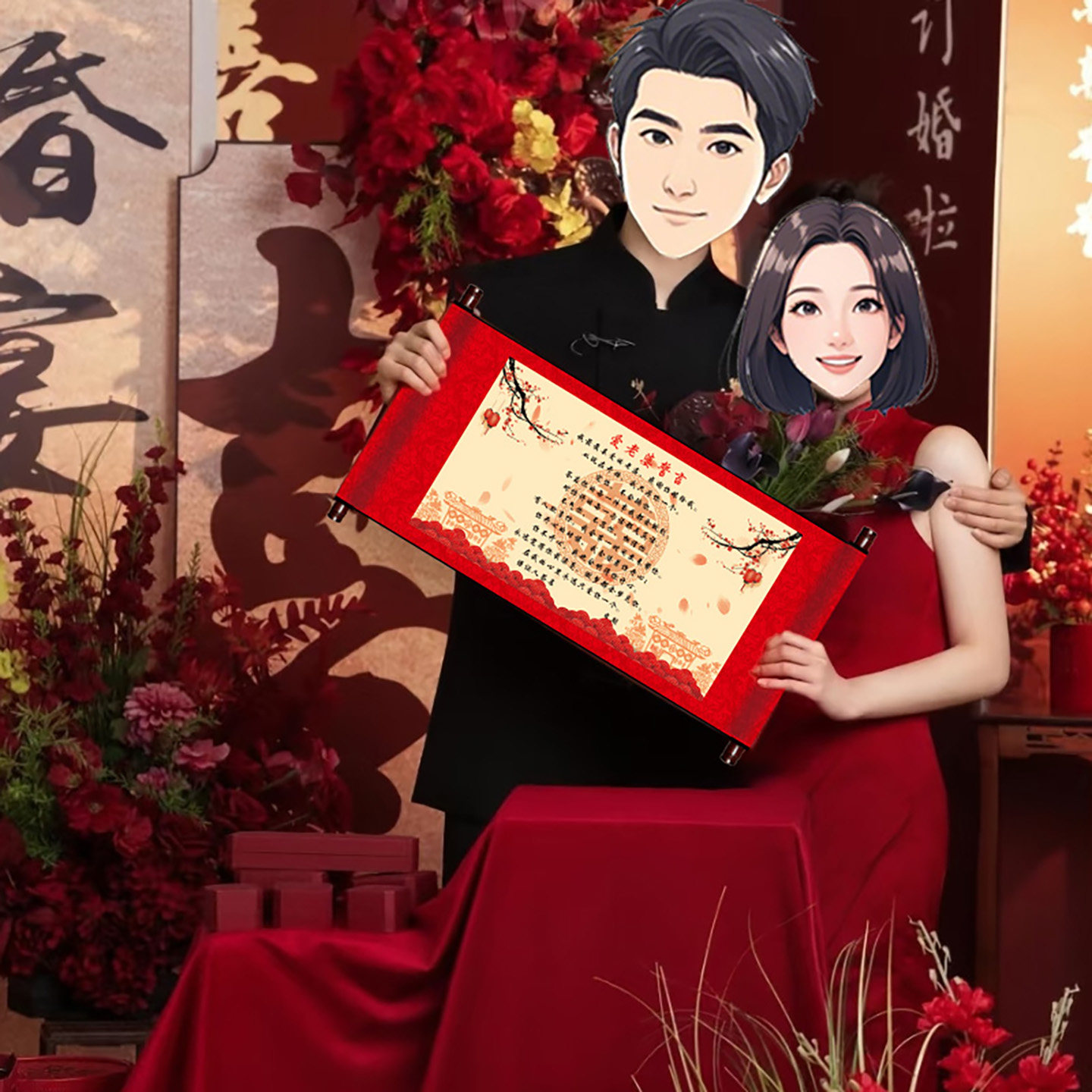 新郎誓言书结婚接亲迎亲整蛊新郎游戏道具爱老婆承诺书空白誓言卡