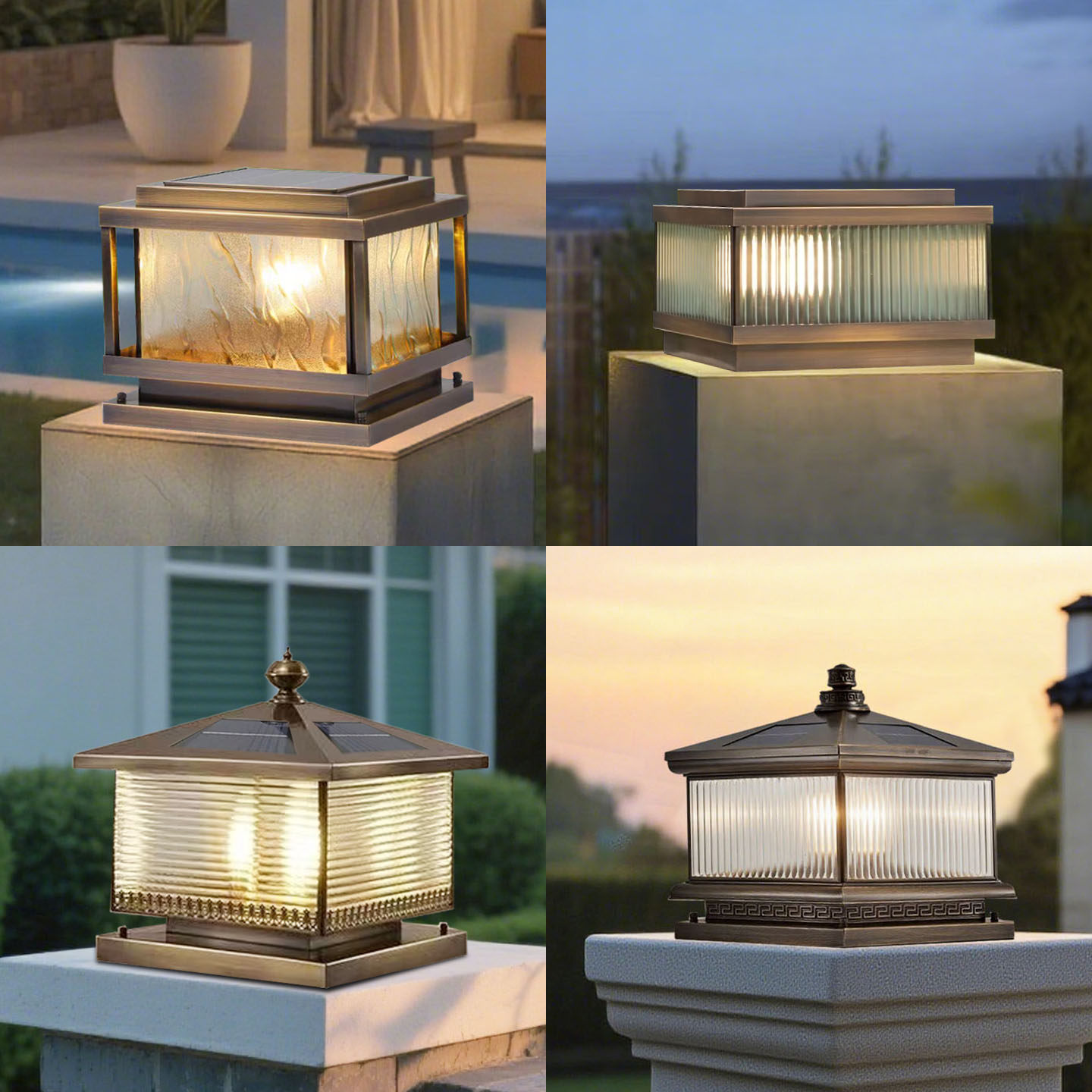 户外太阳能全铜柱头灯接电围墙别墅大门口花园庭院柱子灯室外防水,家装灯饰光源,柱头灯,淘宝优惠券,粉丝福利购,淘宝优惠卷