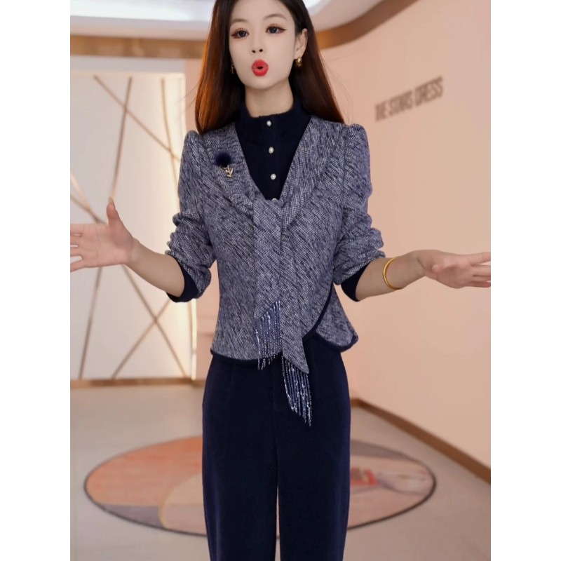小香风时尚洋气套装女2025新款秋冬妈妈减龄显瘦休闲百搭两件套裤
