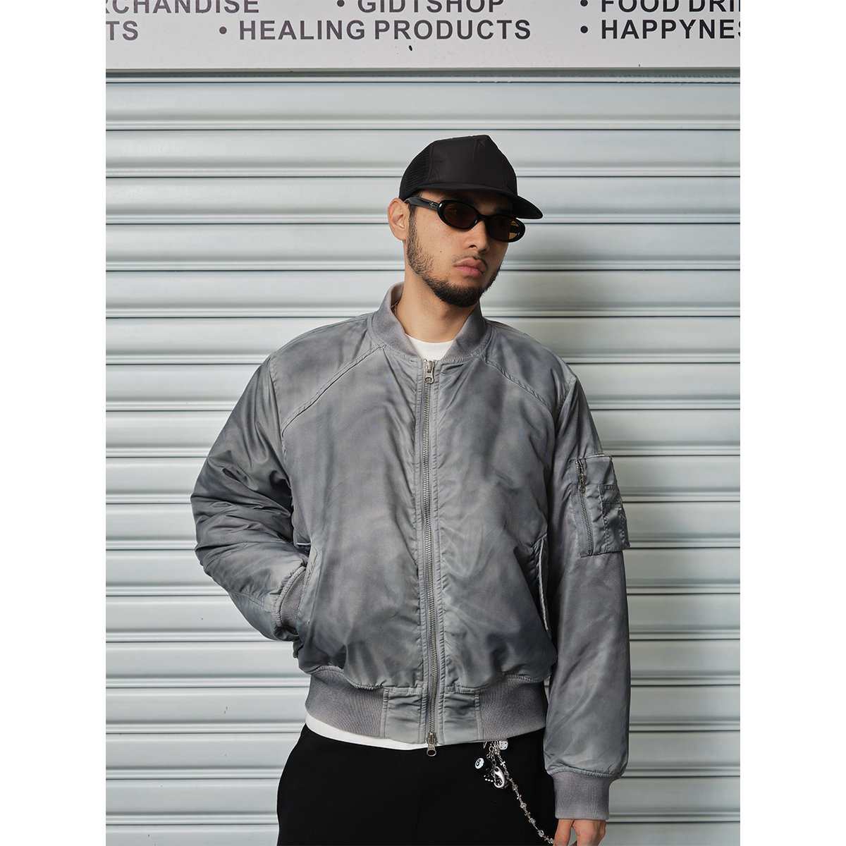 ComicTree C.t 2025冬季喷色水洗做旧ma-1飞行夹克棉服外套棉袄潮