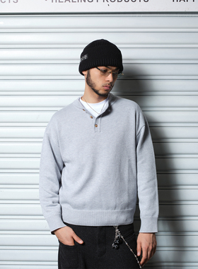 ComicTree C.t 2025冬季羊毛混纺亨利领高级内搭休闲男士百搭毛衣