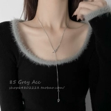 Небольшая дизайнерская длинная толстовка, брендовое ожерелье, свитер, цепочка до ключиц, аксессуар, простой и элегантный дизайн, тренд сезона