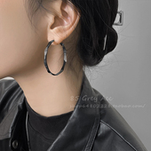 欧美大圈圈耳环女2026年新款 潮酷耳圈小众设计高级感网红气质耳饰