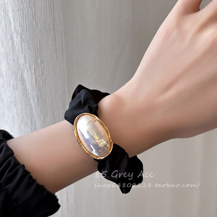 法式 珍珠大肠发圈头绳女夏气质高级感丸子头扎头发发绳高弹力头饰