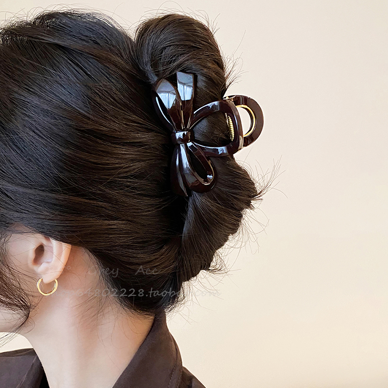 气质安可拉红色蝴蝶结中号抓夹