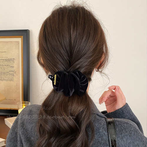 高级褶皱香蕉夹发夹女韩系慵懒风