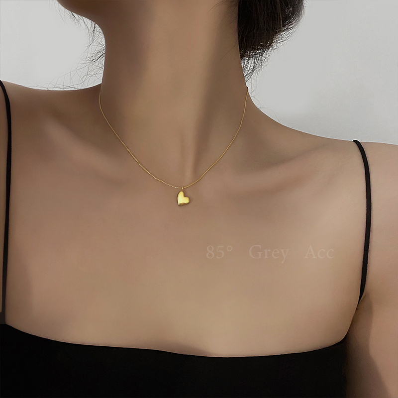 85度灰轻奢高级感爱心女秋冬项链