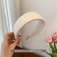 Korean-style wide-brimmed headbands for women's daily wear, high-top knitted headbands for washing the face and pressing hair, high-end hair bands and hairpins thumbnail 5