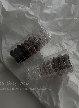 85度灰基础款透明电话线发圈女秋ins冷淡风高弹力橡皮筋头绳发饰