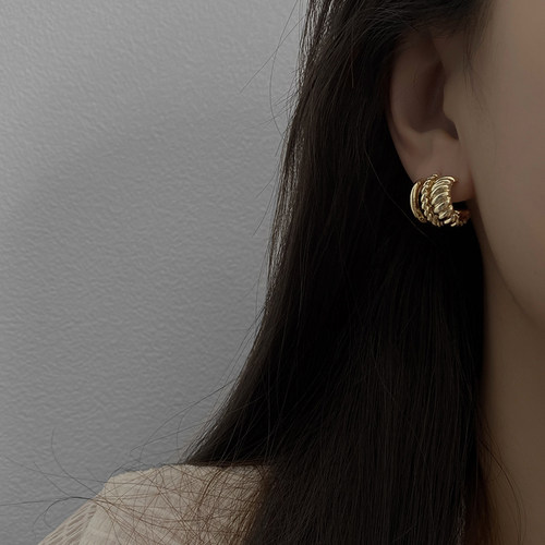 欧美风复古金属高级感耳环