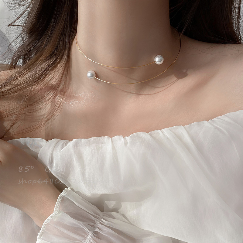 极简风珍珠项圈女高级感