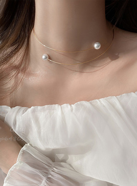 极简风珍珠项圈女高级感