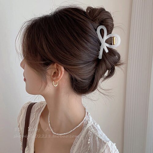 小众设计感果冻粉色发夹女春秋