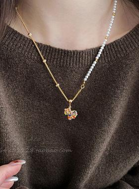 彩色珍珠葫芦吊坠项链女2026新款