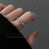冷淡风小众设计不规则金属戒指女时尚 百搭食指戒气质开口指环 个性
