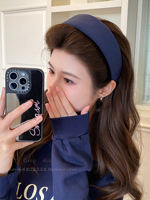 Korean-style wide-brimmed headbands for women's daily wear, high-top knitted headbands for washing the face and pressing hair, high-end hair bands and hairpins thumbnail 7